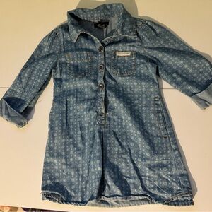 Calvin Klein Jeans Printed Toddler Girls Chambray Tunic Size 4T